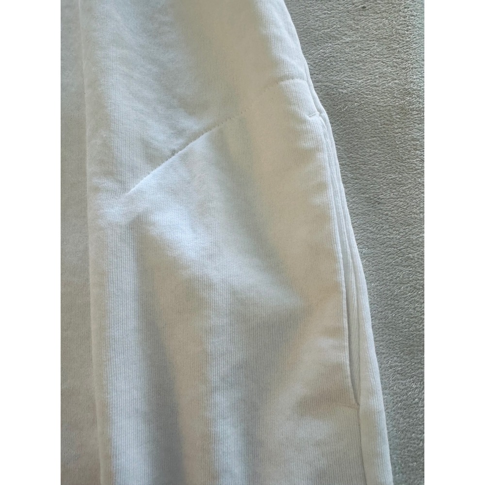 Puma Womens Summer Sweat Dress White Sunny Lime Graphic Logo Mini Pockets L NEW - Picture 3 of 3